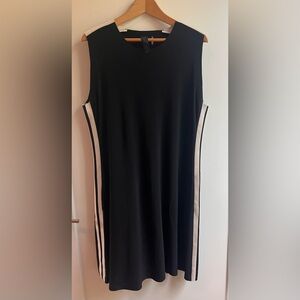 Norma Kamali Black Dress with White Side Stripes